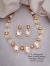 5 AD Designer Diamond Rose Gold Kundan Necklace Wholesale Price In Surat
